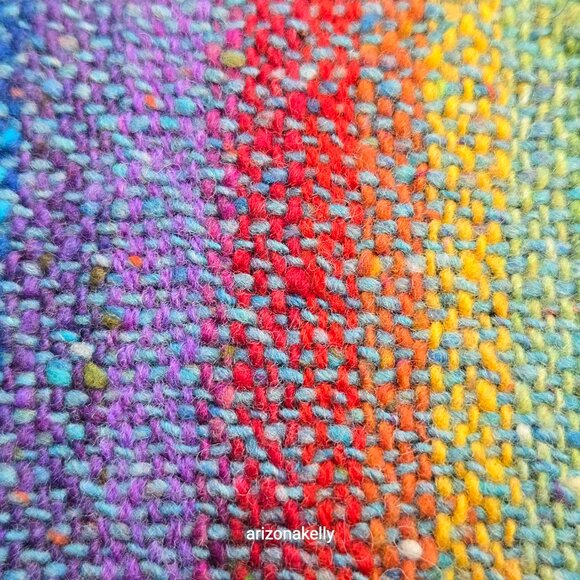 NWOT Handwoven Merino Wool Colorful Stripe Scarf Ireland - Picture 6 of 9